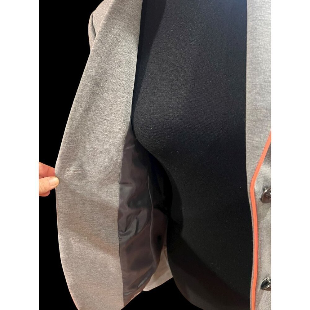 Gap Academy Blazer Womens SM Gray/Coral Piping FALL Light Academia american prep - Picture 9 of 10
